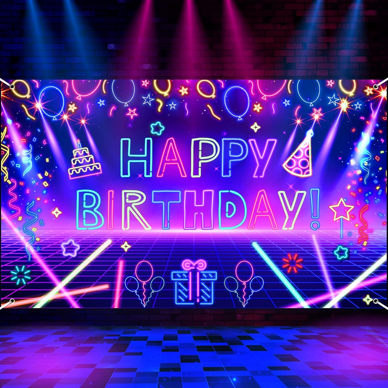 Let'S Party Event Supply - Sfondo fotografico Glow Neon Decorazioni per