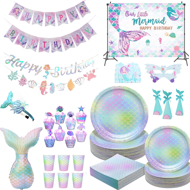 Table Cloth Disposable - Forniture per feste a sirena Stoviglie