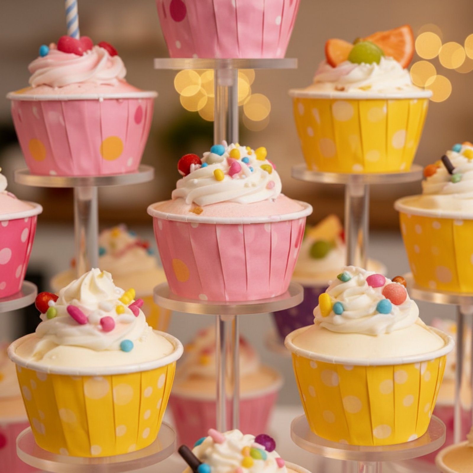 Cupcake Stand Tier - Espositore per Cupcake in Acrilico Trasparente,
