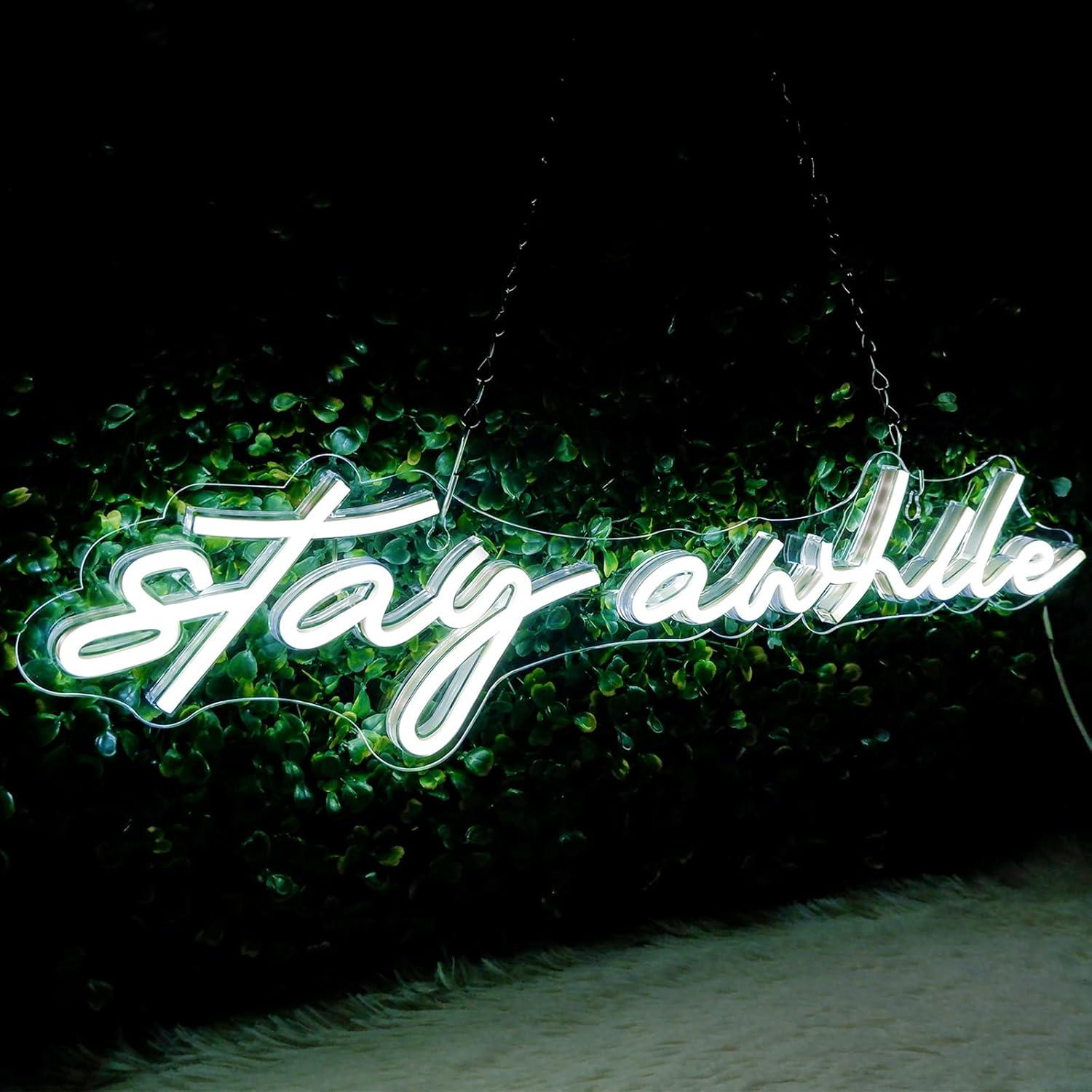 Neon Sign Party - Insegne al Neon 'Stay Awhile' con