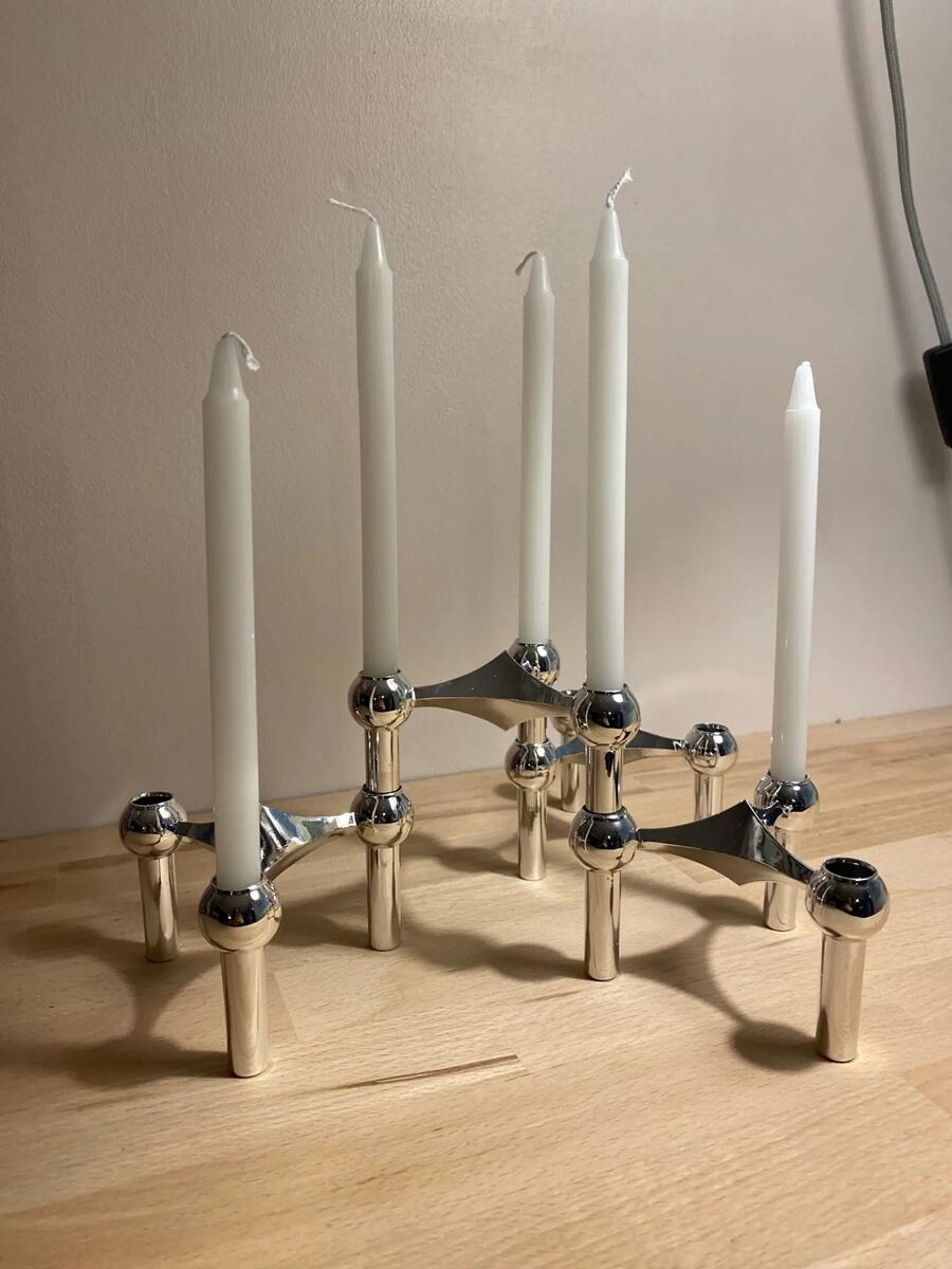 Centerpiece Stick - Portacandele in metallo Struttura molecolare nordica