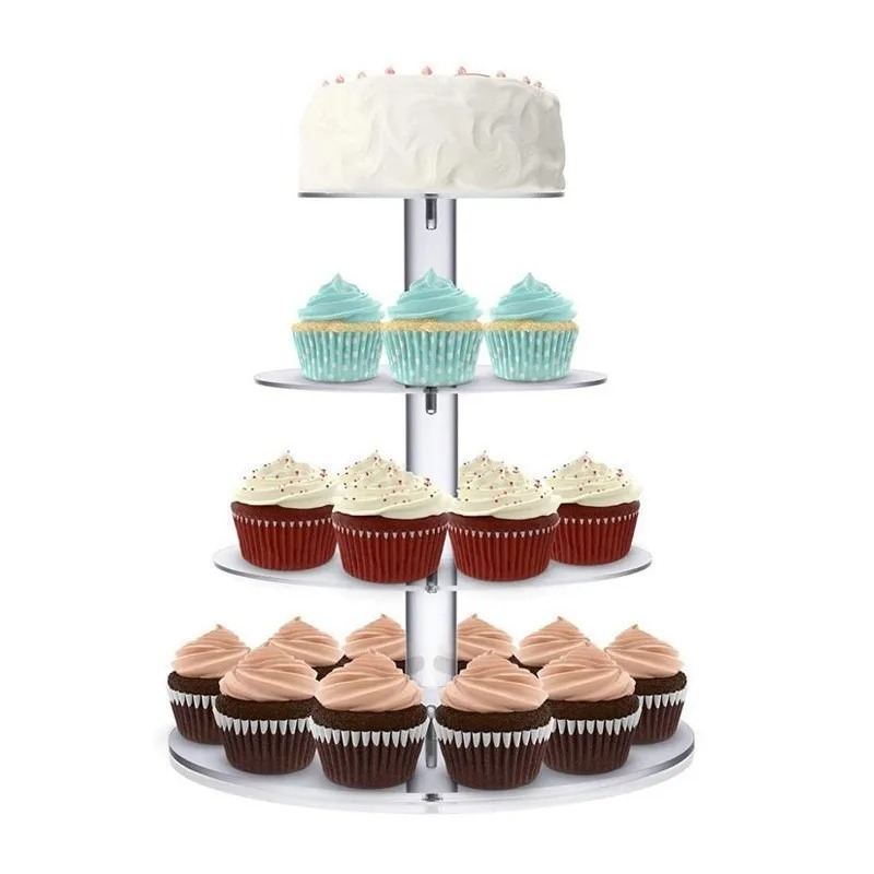 Cupcake Stand Tier - Porta cupcake in acrilico trasparente a