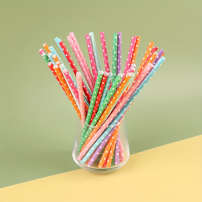 Paper Straw Color - Cannucce di carta usa e getta