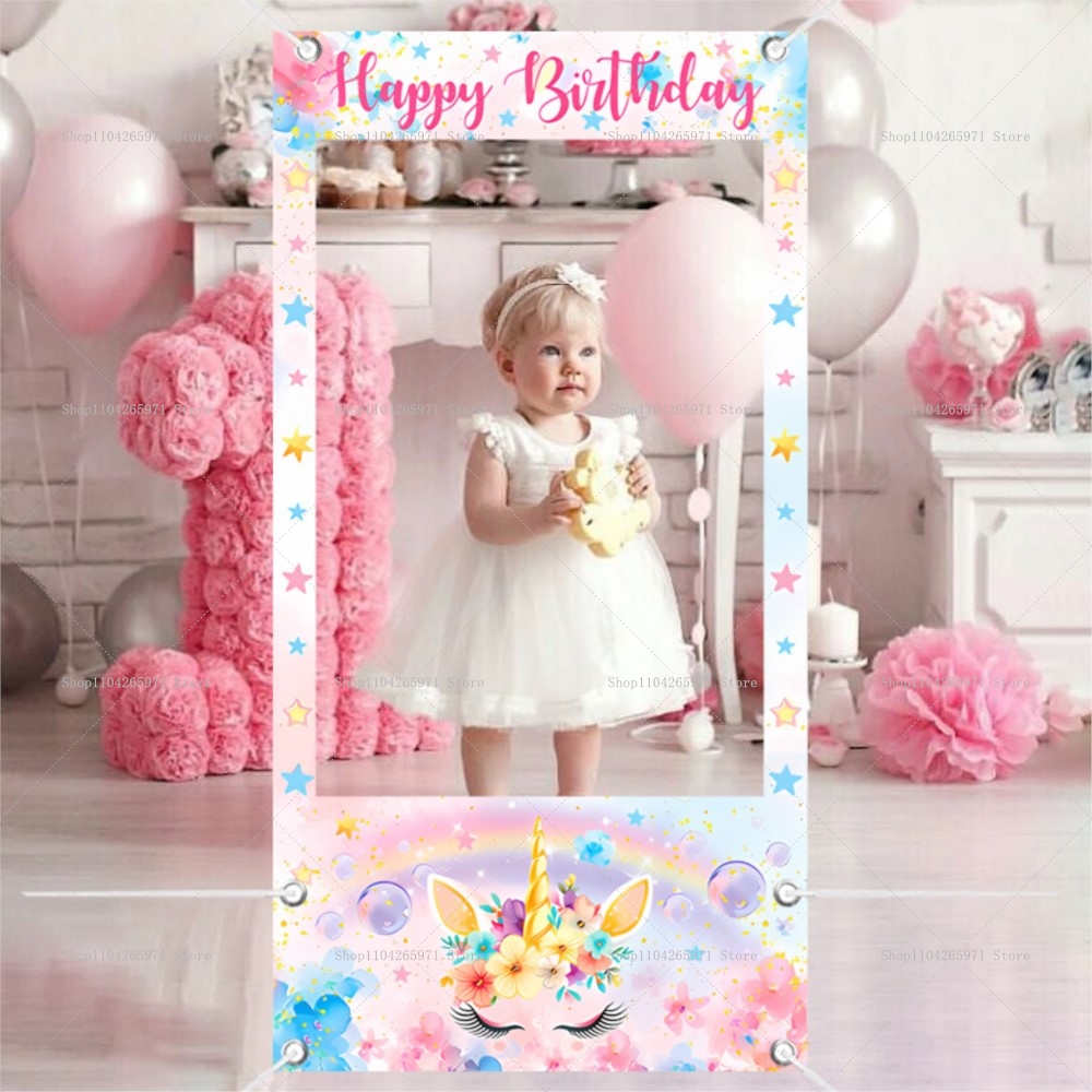 Photo Booth Frame - Cornice per Foto a Tema Unicorno,