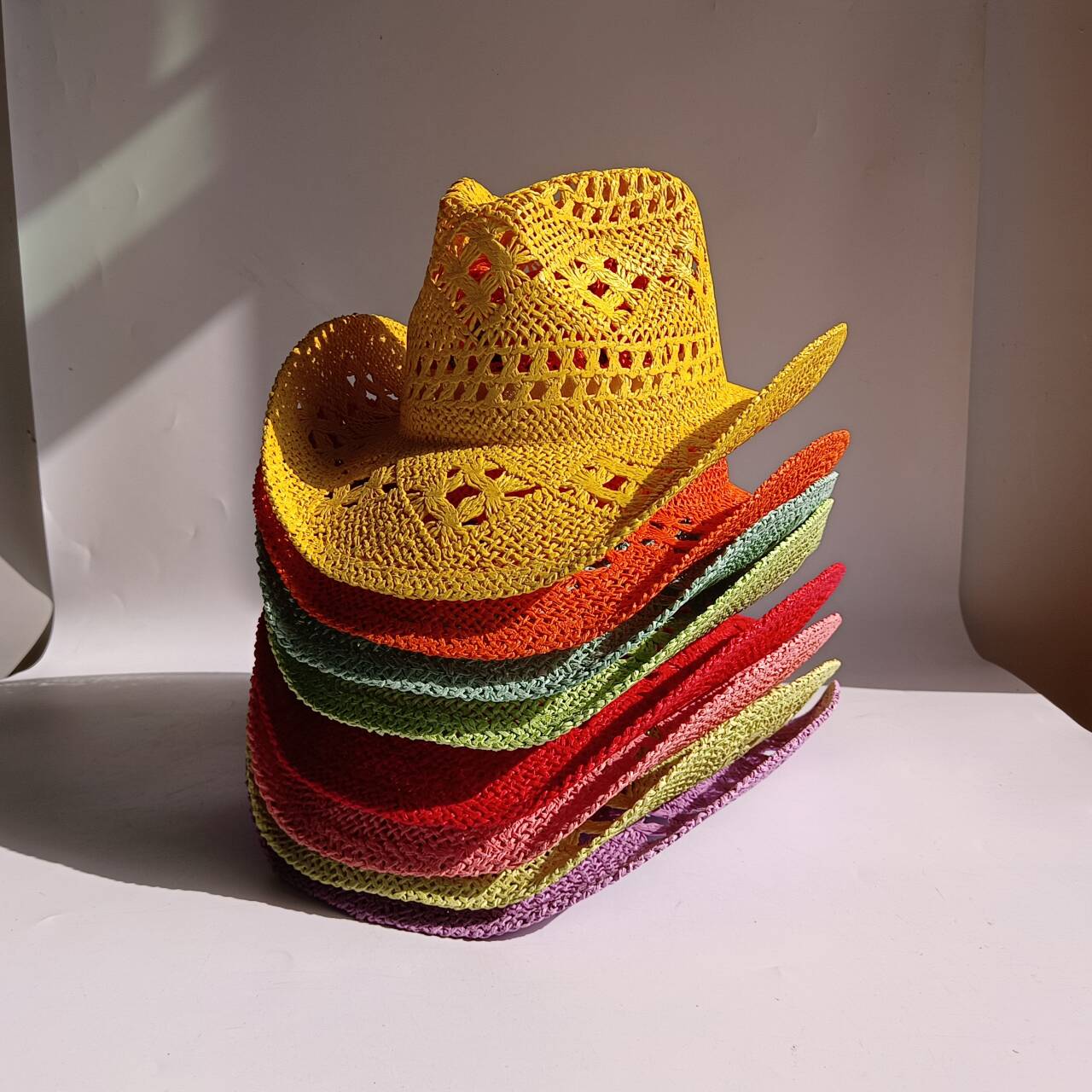 Paper Straw Color - Cappello di paglia da cowboy nuovo
