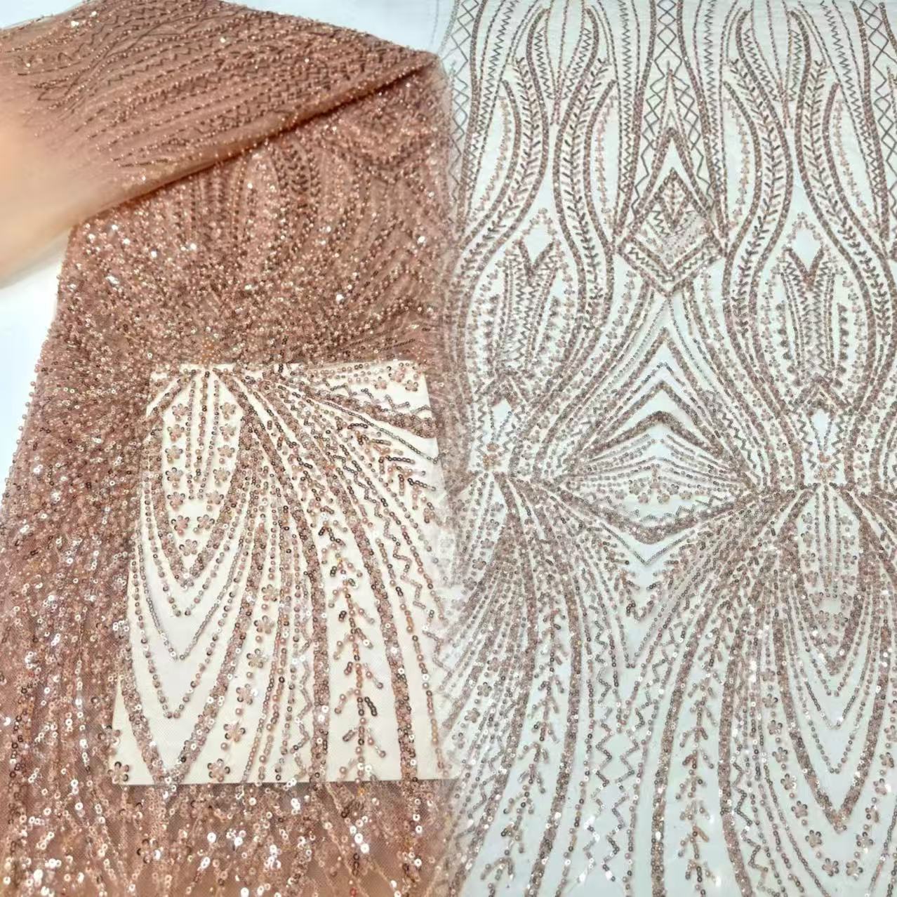 Glitter Tablecloth - Tessuto in pizzo africano con paillettes