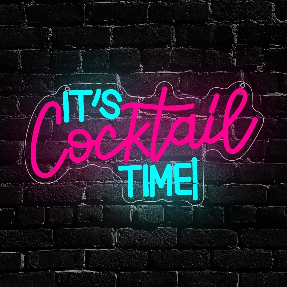 Neon Sign Party - Insegna al Neon 'Cocktails' Alimentata USB,