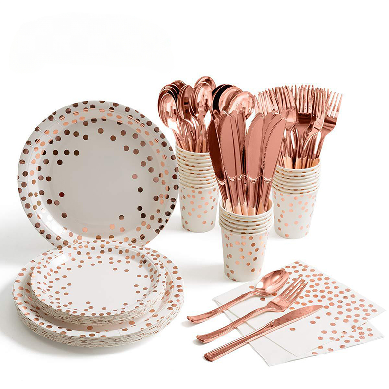 Paper Straw Color - Kit di stoviglie per feste in