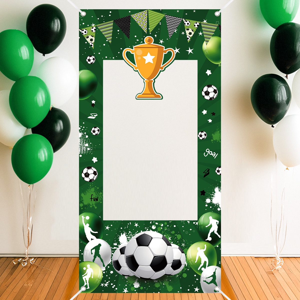 Photo Booth Frame - 1pc Verde Calcio Cornice decorativa per