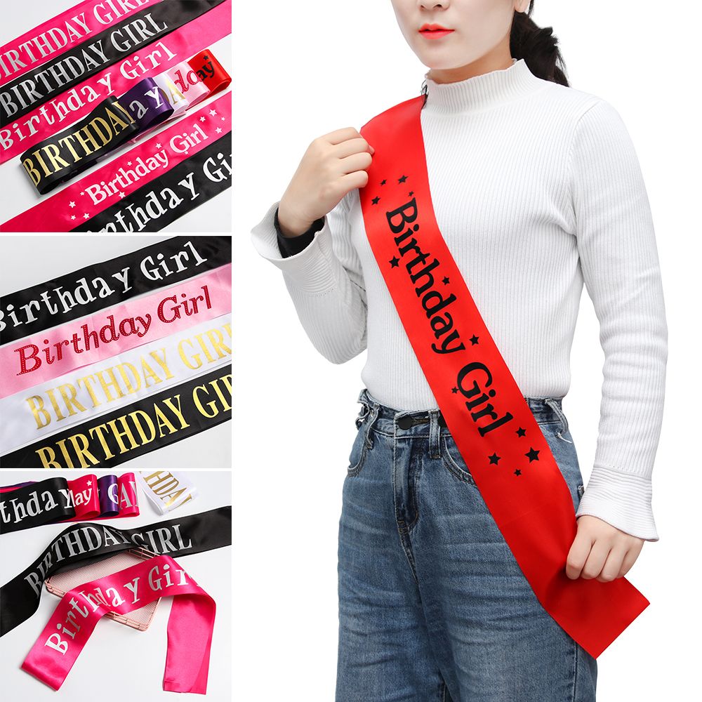 Birthday Sash Glitter - Nastri per fascia in raso glitterato