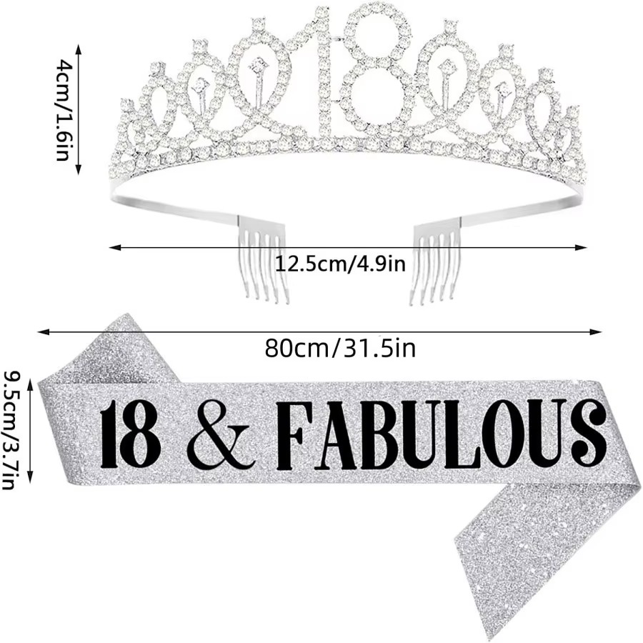 Corona Tiara Glitterata Argent - Birthday Sash Glitter recensione e prezzo