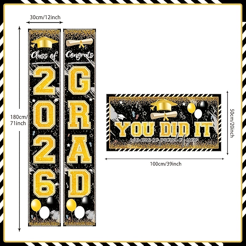 Striscioni di Laurea 2D 3 Pezz - Party Banner Gold recensione e prezzo