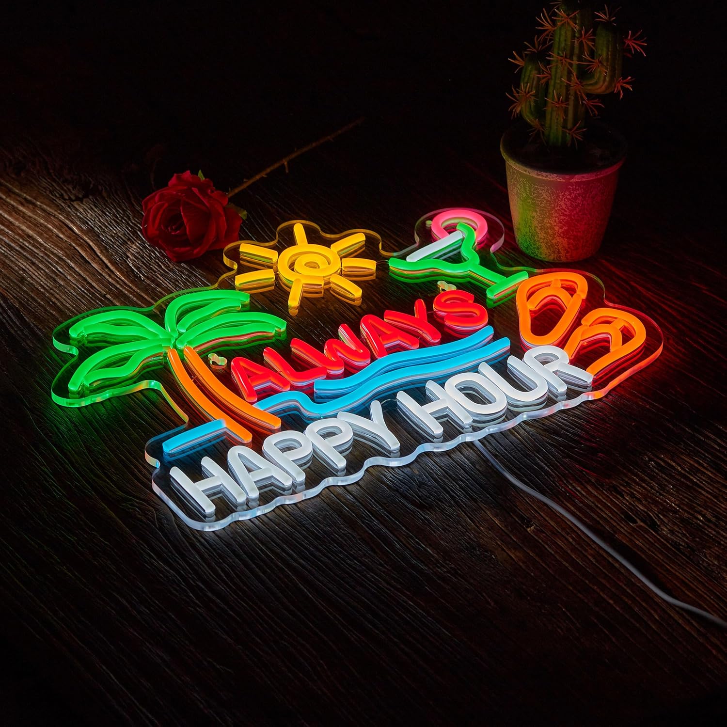 Insegna al Neon 'Always Happy  - Neon Sign Party recensione e prezzo
