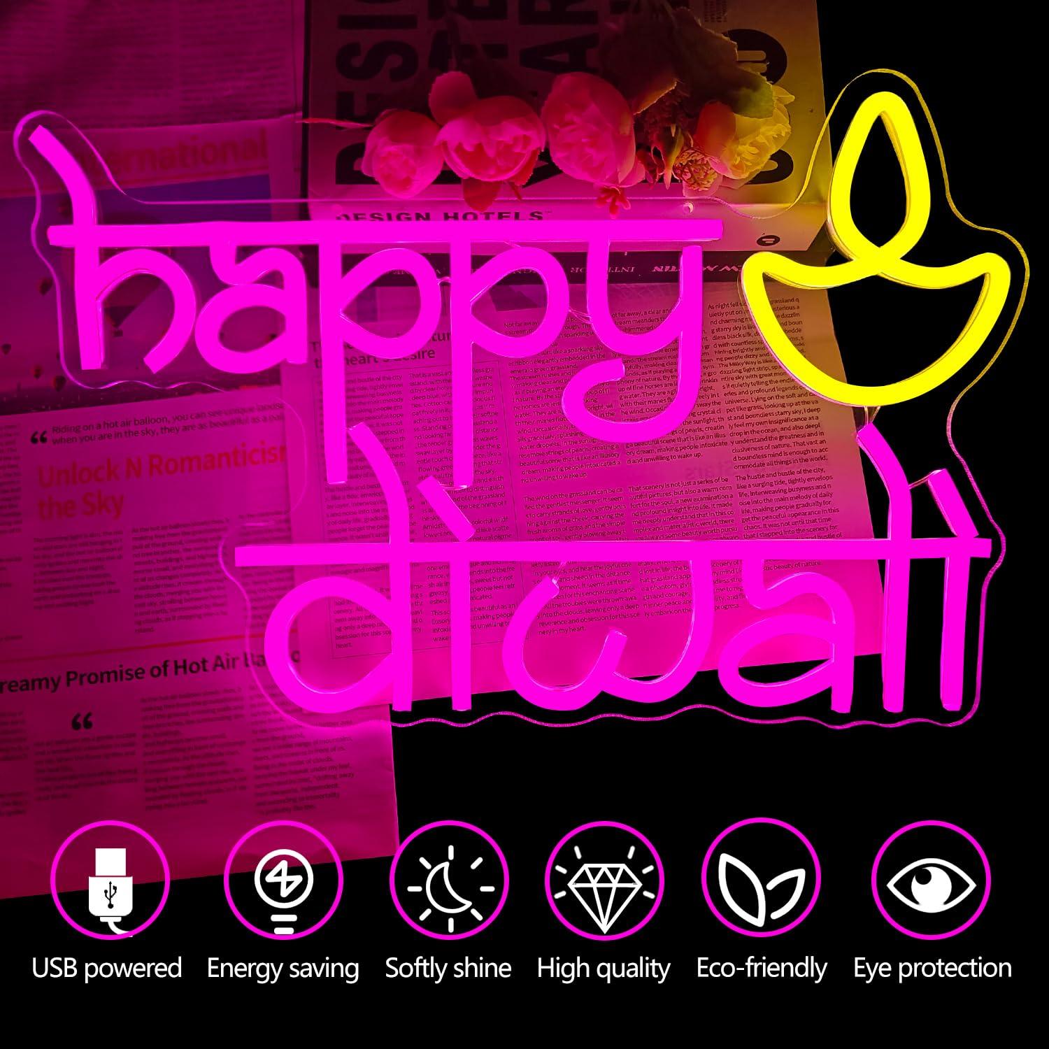 Insegna al Neon 'Happy Diwali' - Neon Sign Party recensione e prezzo