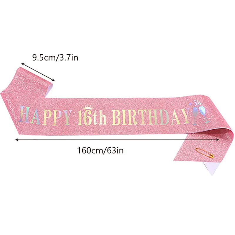 Happy 10th 13th 16th 21st 30th - Birthday Sash Glitter recensione e prezzo