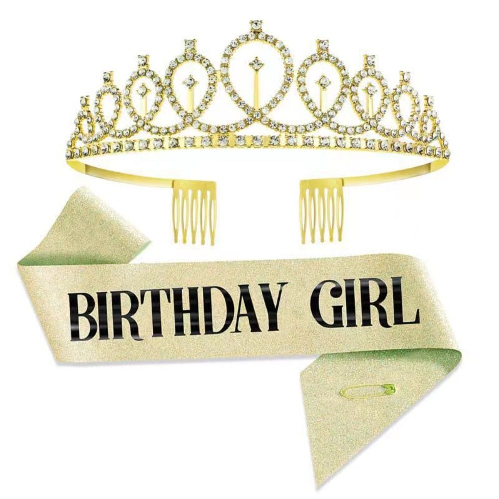 Set di 2 Pezzi: Nuova Corona e - Birthday Sash Glitter recensione e prezzo