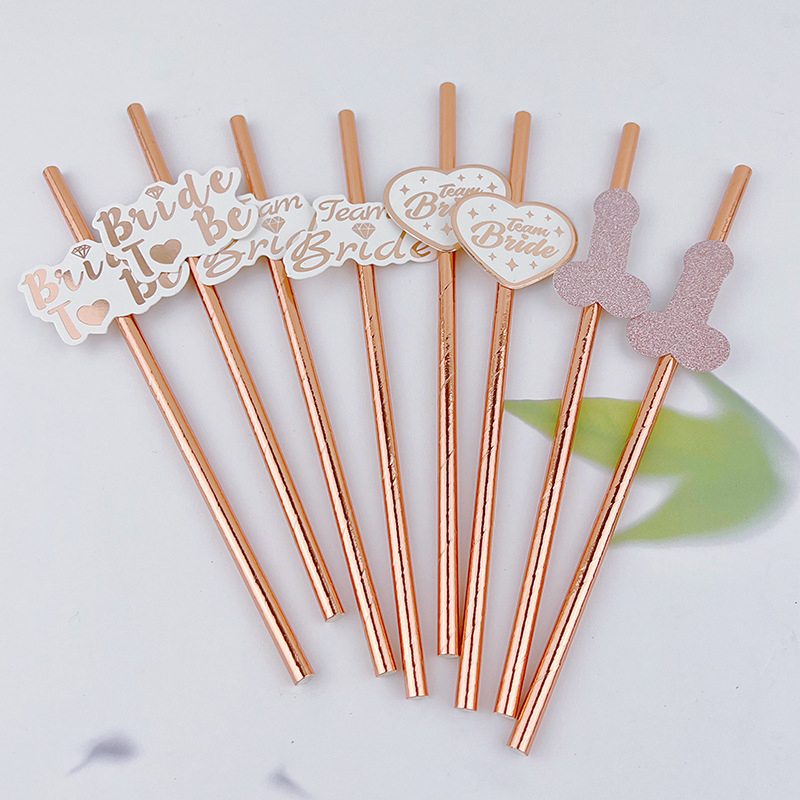 10pcs Team Bride Rose Gold Str - Paper Straw Color recensione e prezzo