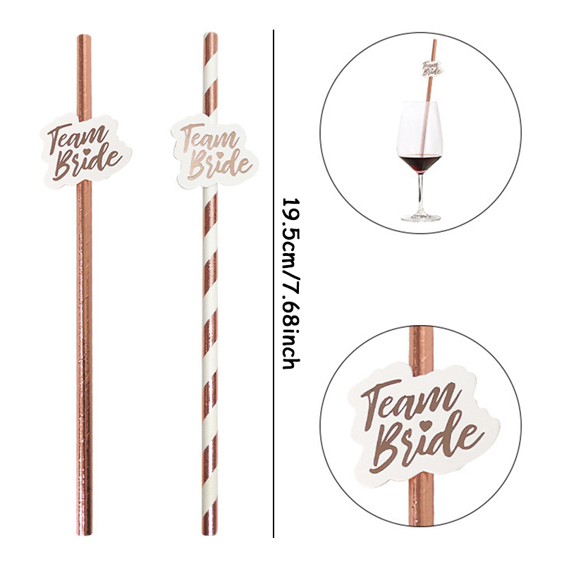 10pcs Team Bride Rose Gold Str - Paper Straw Color recensione e prezzo