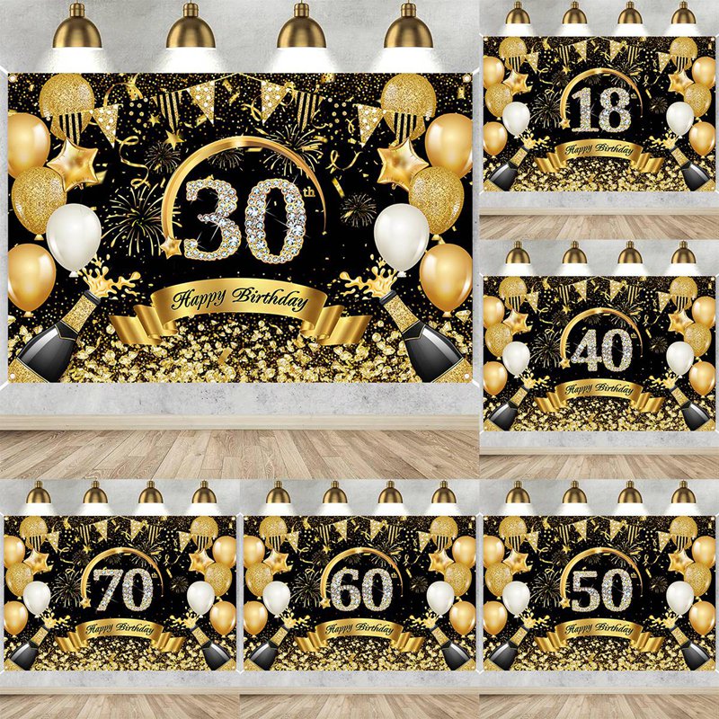 Happy 30th 40th 50th Birthday  - Party Banner Gold recensione e prezzo
