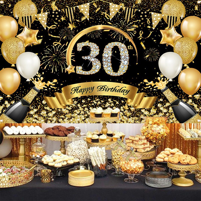 Happy 30th 40th 50th Birthday  - Party Banner Gold recensione e prezzo