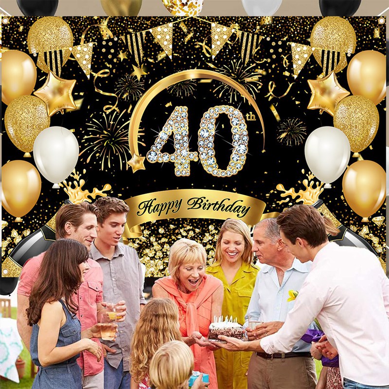 Happy 30th 40th 50th Birthday  - Party Banner Gold recensione e prezzo