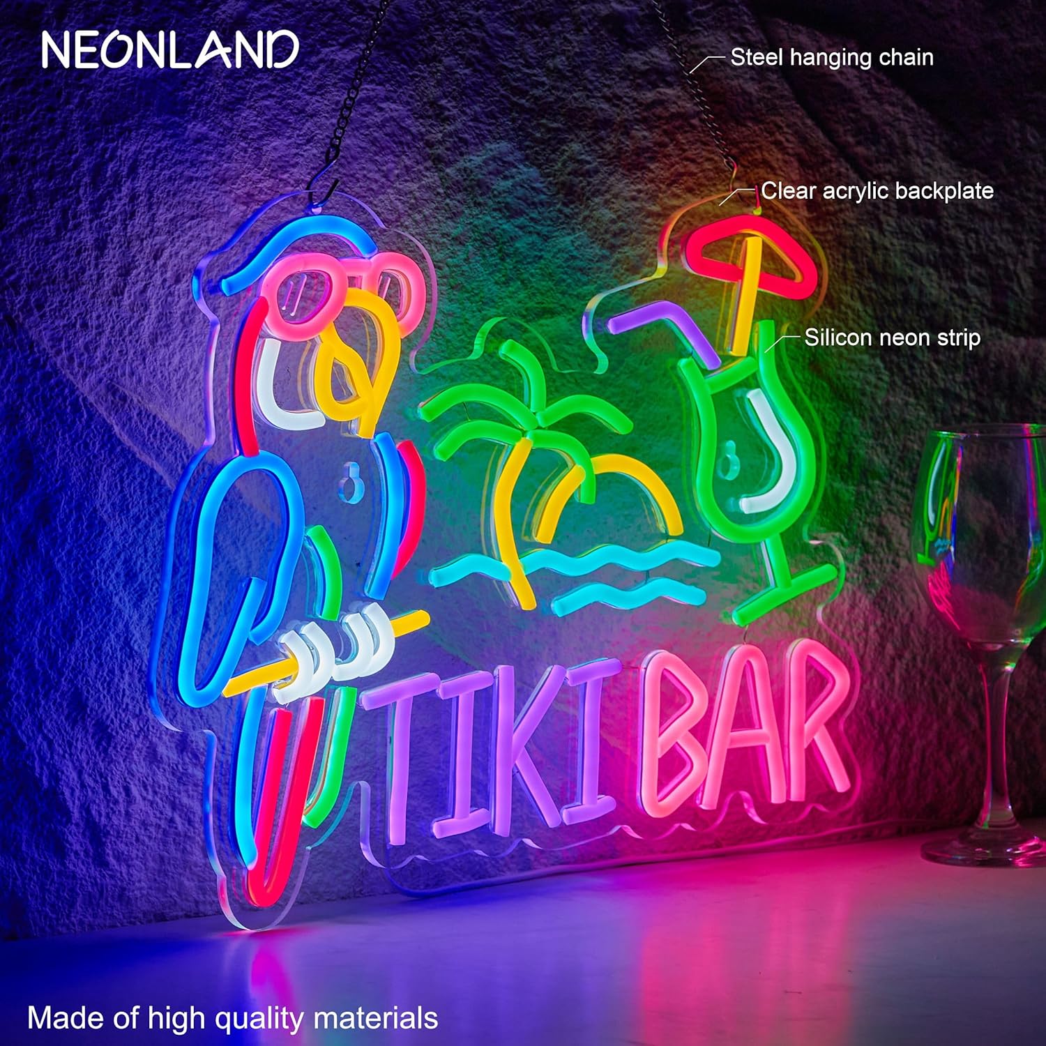 Insegna al Neon Tiki Bar con P - Neon Sign Party recensione e prezzo