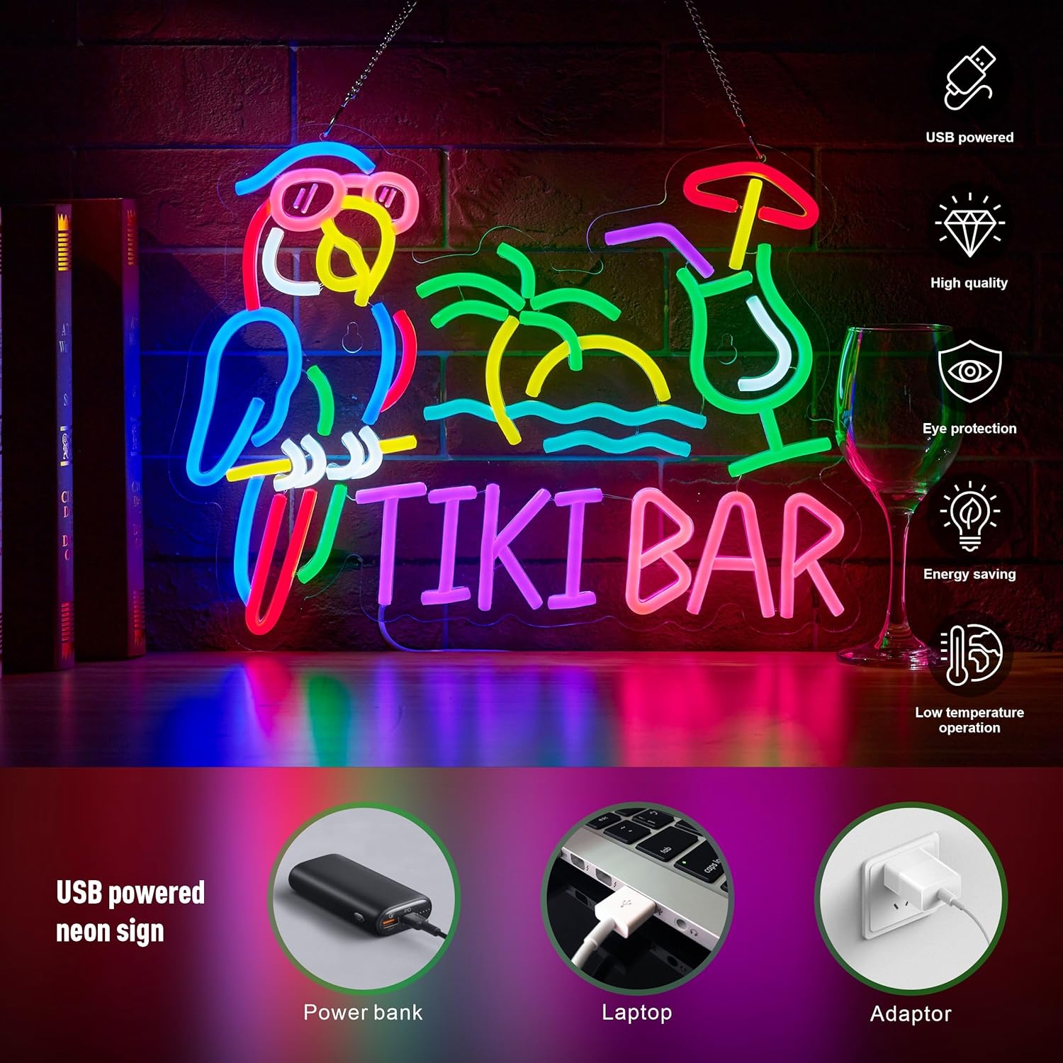 Insegna al Neon Tiki Bar con P - Neon Sign Party recensione e prezzo
