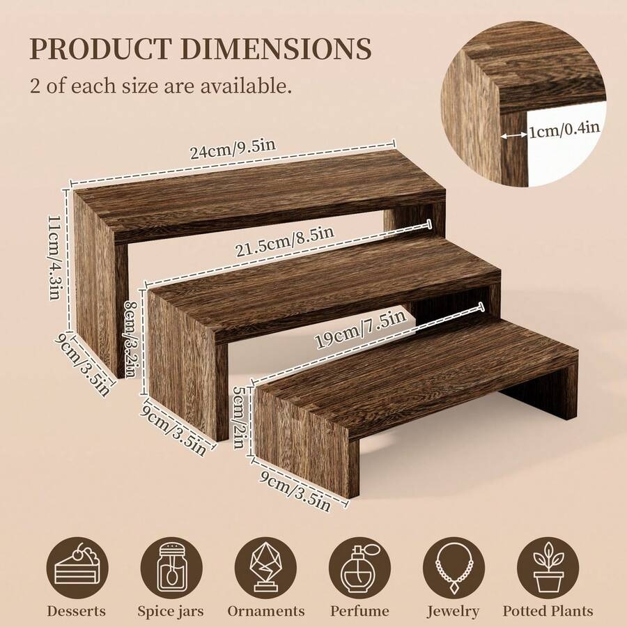 Set di 6 Supporti in Legno per - Cupcake Stand Tier recensione e prezzo