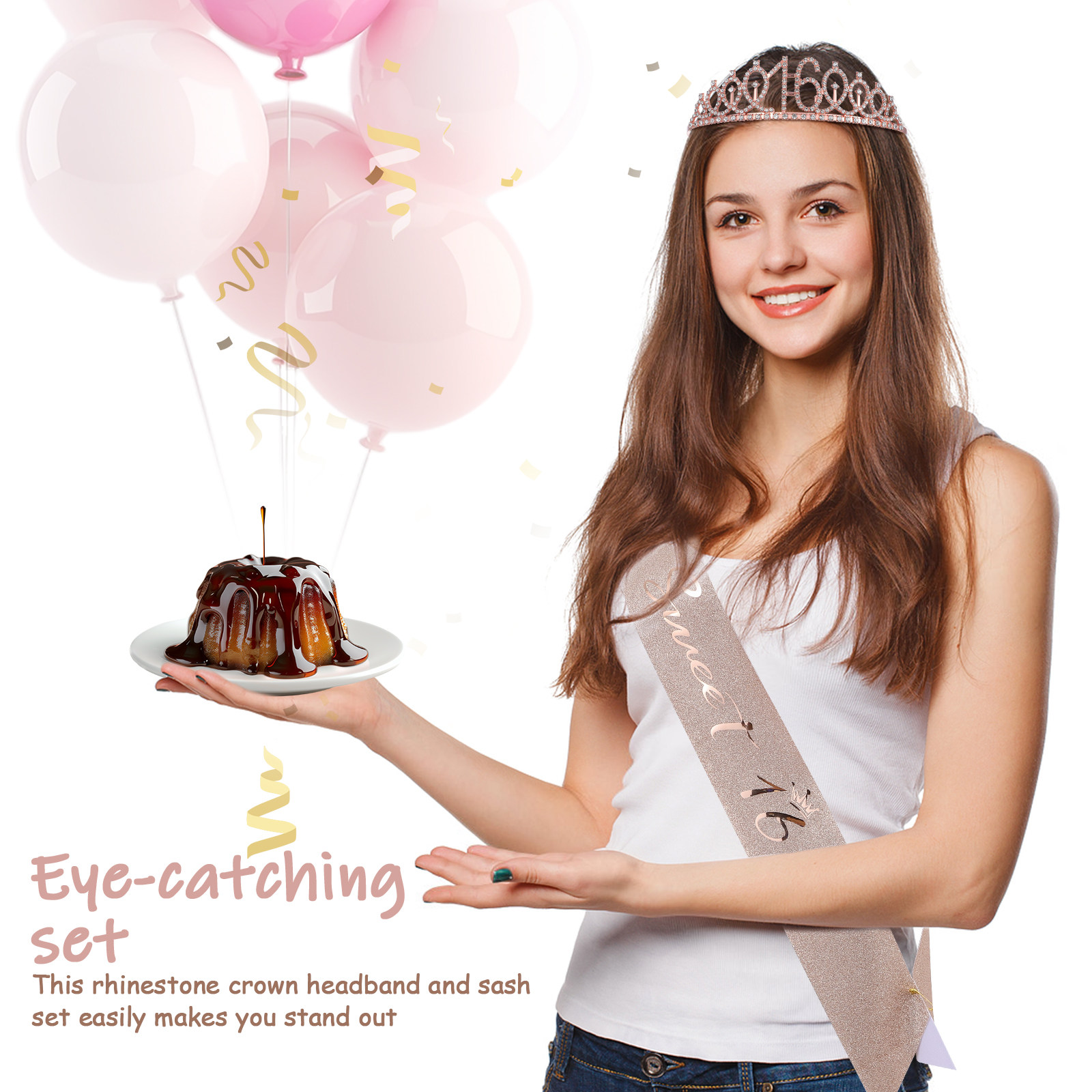 Set di 1 tiara scintillante pe - Birthday Sash Glitter recensione e prezzo