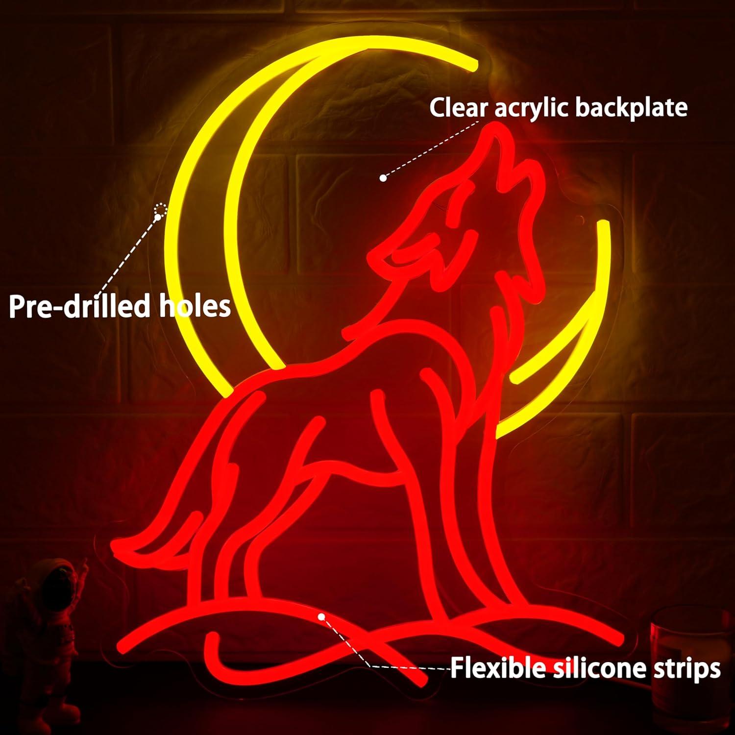 Insegna al Neon Lupo Urlante c - Neon Sign Party recensione e prezzo